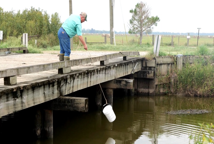 Salinity levels in surface water canals preventing some crawfish ponds from being flooded